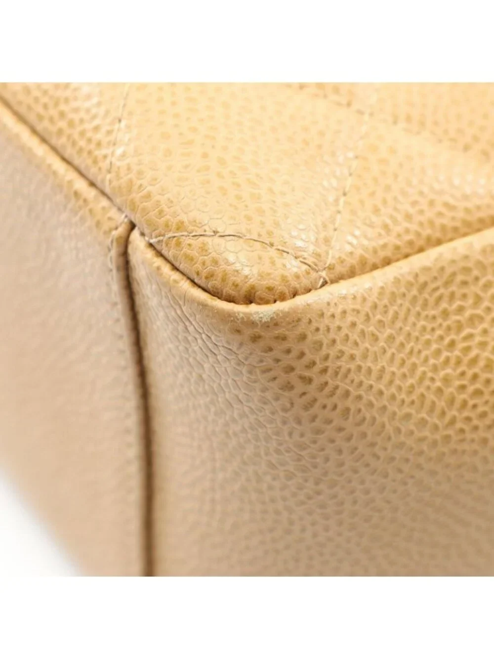 ★SOLD★ Chanel Tote Bag Quilted Petite Shopping PST Beige Leather Chain - Picture 6 of 9